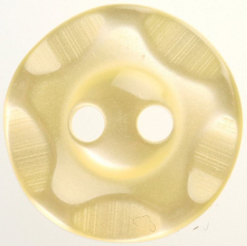 Wavy Edge Yellow Button 11mm